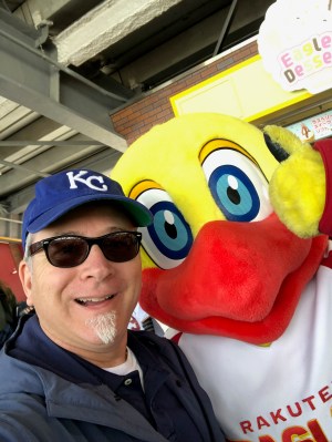 Chilling with Clutch, the Rakuten Eagles Mascot!